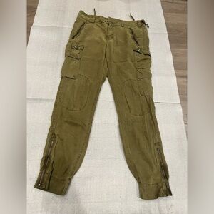 [US10]Polo by Ralph Lauren Green Cargo Pants Jogger Tencel WMN Military